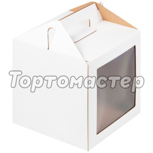 Коробка для торта/кулича белая 16х16х18 см ForG JUMPL IIWW 160*160*180 ST   Past Handle 180 ф