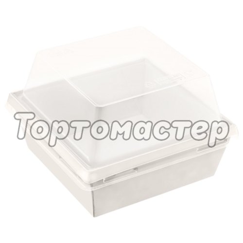 Коробка для бенто-торта белая 15х15х9,5 см дно 13,5х13,5 см SMART PACK 800 W