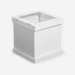 Коробка для торта с окном белая 26х26х30 см ForG STRONG I W W 260*260*300 S