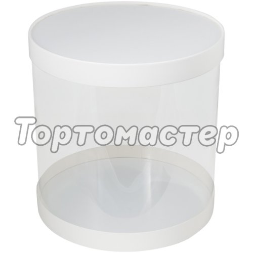 Коробка для торта тубус белая 28х28 см 022700