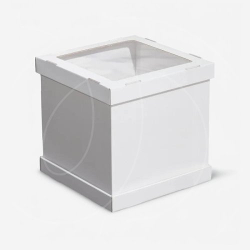 Коробка для торта с окном белая 28х28х30 см ForG STRONG I W W 280*280*300 S