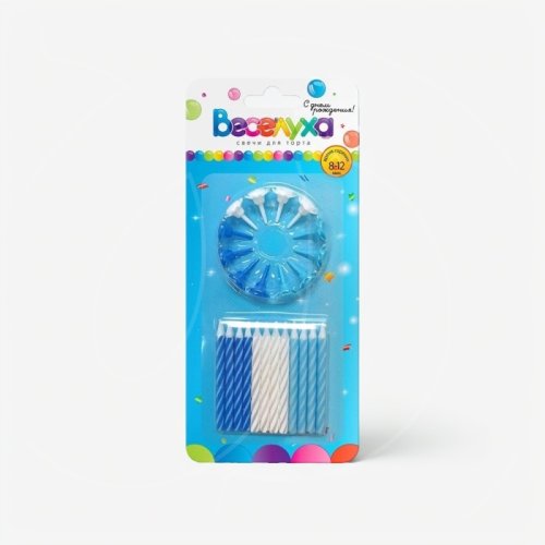 Свечи декоративные "Бело-синий микс" 6 см 620100.B03	