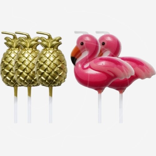 Свечи декоративные "Фламинго и ананас" 6 см 620224