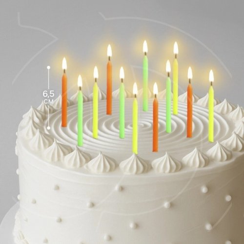 Свечи декоративные Цветные 6,5 см 1192442