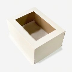 Коробка для торта с окном белая 30х40х20 см 3304020
