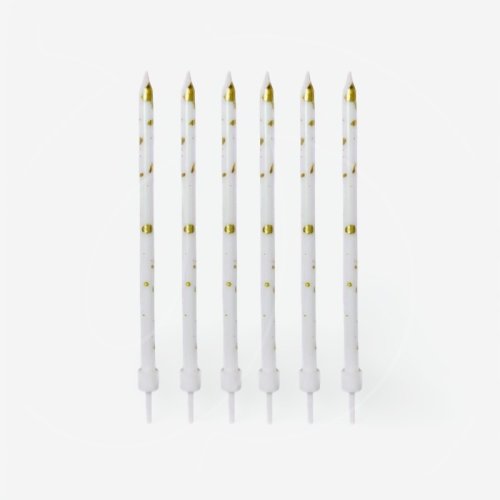 Свечи декоративные "Белое с золотом" 12 см 192055
