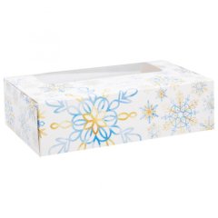 Коробка на 4 эклера и эскимо с окном "Снежинки" 25х15х7 см 7036381