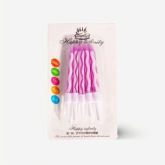 Свечи декоративные "Неон фиолетовый" 8 см 9390-AL	