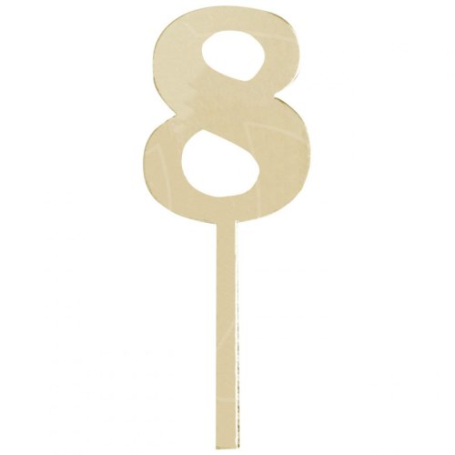 Топпер декоративный акриловый "Цифра малая "8"" Золотой 