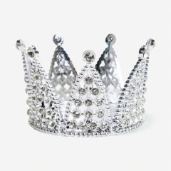 Топпер декоративный "Корона с камнями" Серебро 9х5,5 см 11019101