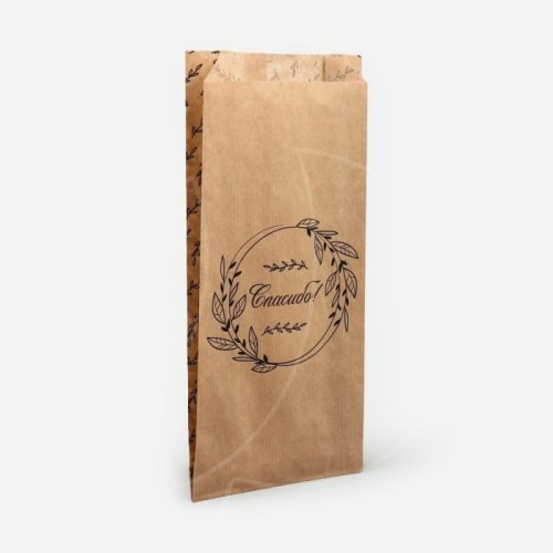 Пакет бумажный для сладостей "Спасибо!" 14х30х6 см 9495987